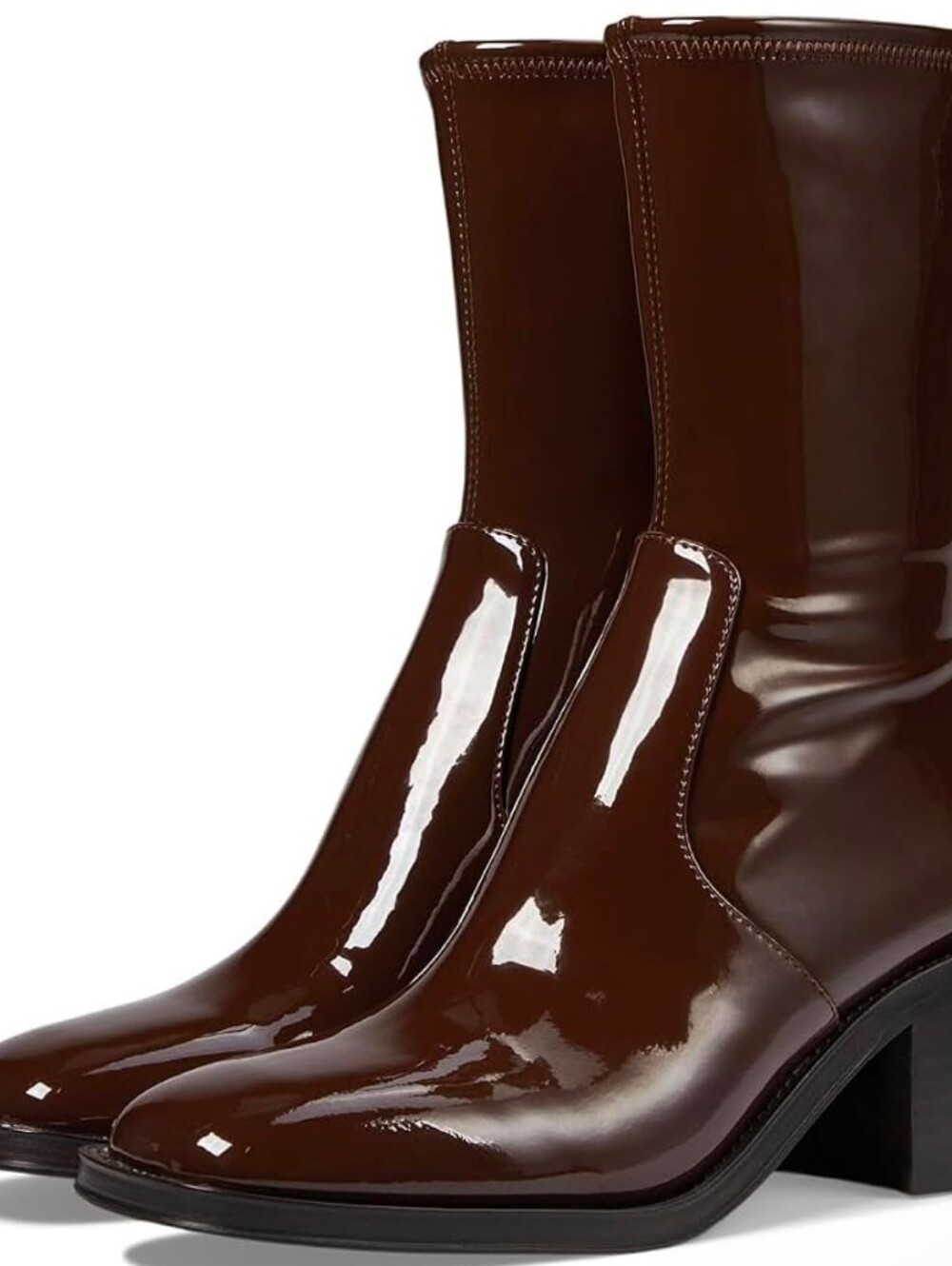 Loeffler Randall Nolan Patent Leather Mid-Calf Block Heel Boots